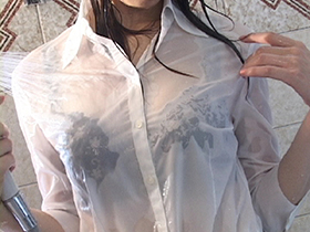 濡れて透ける着衣と下着 拡大版　サンプル画像17